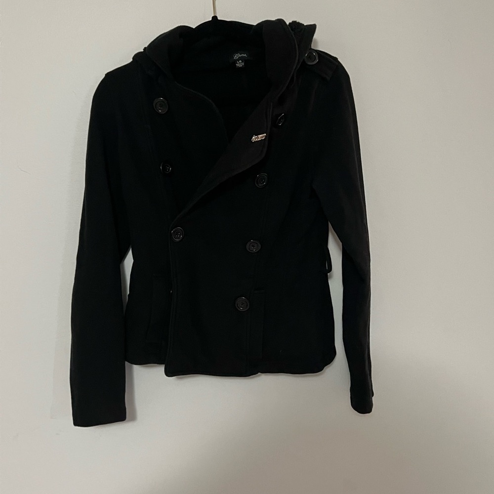 guess sherpa lined hooded pea coat